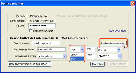 Thunderbird 3 einrichten